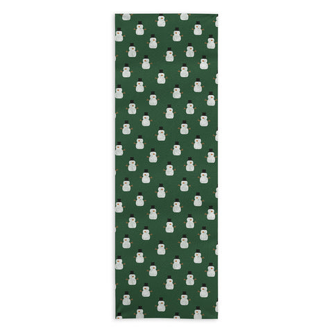 Little Arrow Design Co simple snowmen dark green Yoga Towel