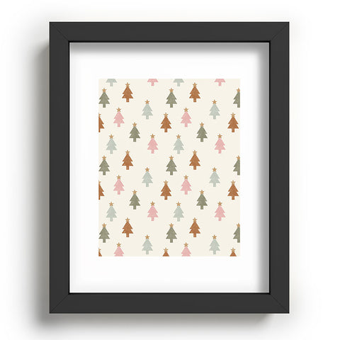 Little Arrow Design Co simple xmas trees multicolor Recessed Framing Rectangle