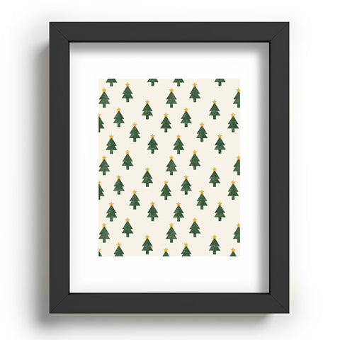 Little Arrow Design Co simple xmas trees on cream Recessed Framing Rectangle