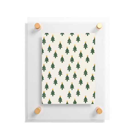 Little Arrow Design Co simple xmas trees on cream Floating Acrylic Print