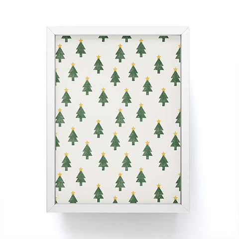 Little Arrow Design Co simple xmas trees on cream Framed Mini Art Print