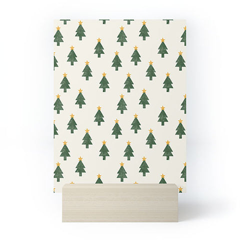 Little Arrow Design Co simple xmas trees on cream Mini Art Print