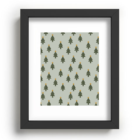 Little Arrow Design Co simple xmas trees on sage Recessed Framing Rectangle