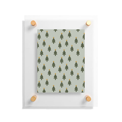 Little Arrow Design Co simple xmas trees on sage Floating Acrylic Print