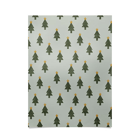 Little Arrow Design Co simple xmas trees on sage Poster