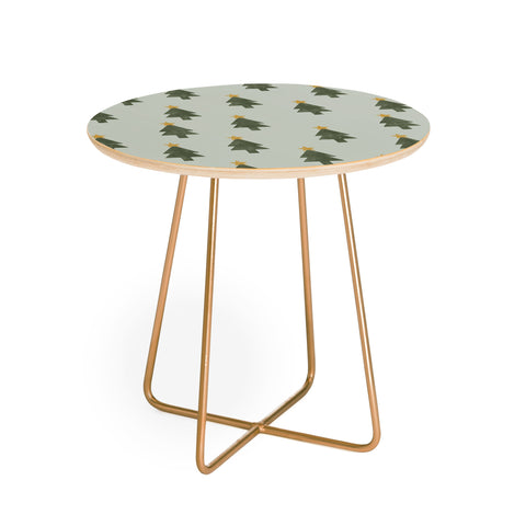 Little Arrow Design Co simple xmas trees on sage Round Side Table