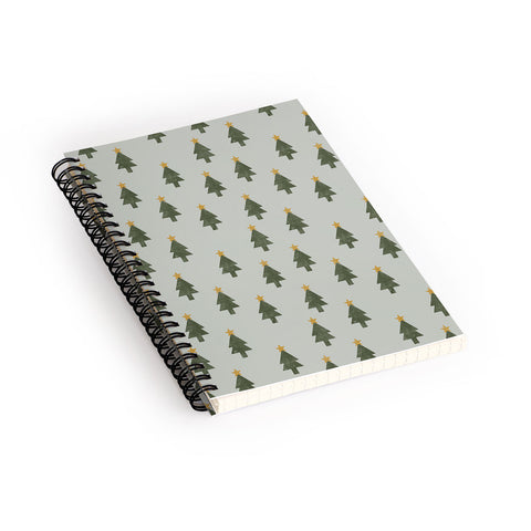 Little Arrow Design Co simple xmas trees on sage Spiral Notebook
