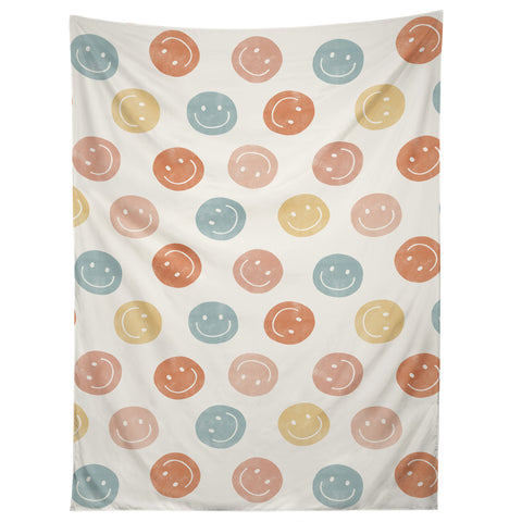 Little Arrow Design Co smiley faces neutrals Tapestry