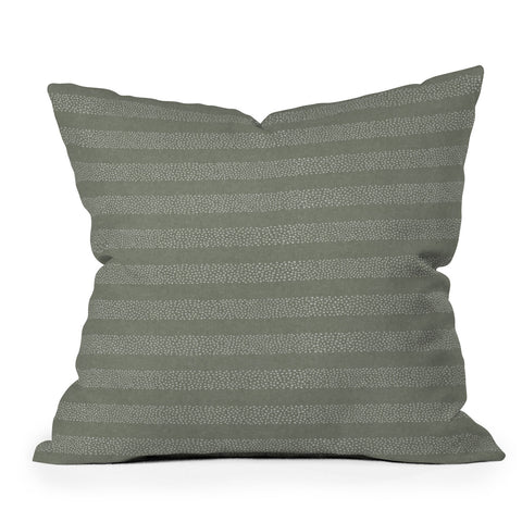 Little Arrow Design Co stippled stripes sage Outdoor Throw Pillow