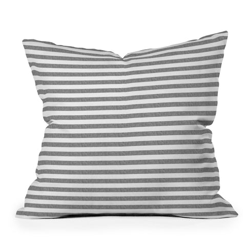 Little Arrow Design Co Stripes in Grey Outdoor Throw Pillow