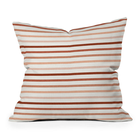 Little Arrow Design Co terra cotta stripes Outdoor Throw Pillow
