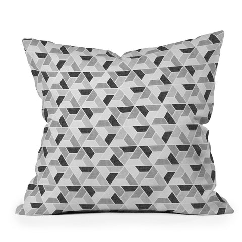 Little Arrow Design Co triangle geo gray Outdoor Throw Pillow