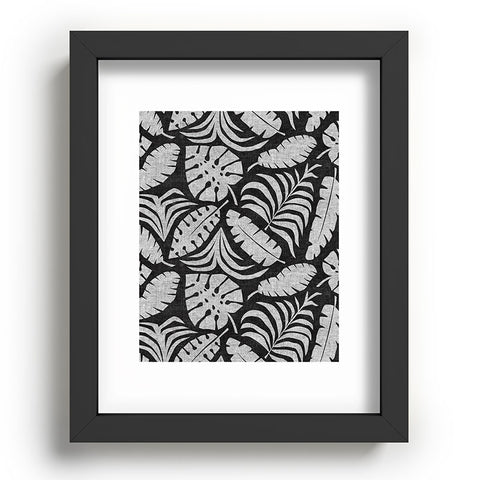 Little Arrow Design Co tropical leaves charcoal Recessed Framing Rectangle
