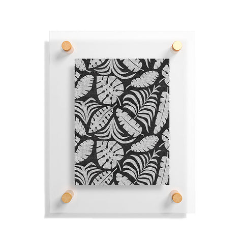 Little Arrow Design Co tropical leaves charcoal Floating Acrylic Print