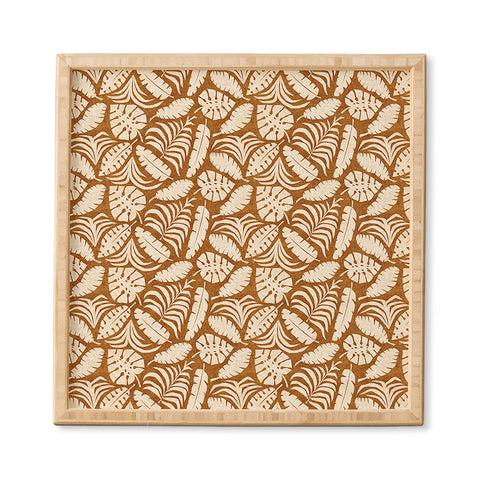 Little Arrow Design Co tropical leaves honey Framed Wall Art