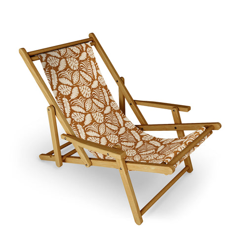 Little Arrow Design Co tropical leaves honey Sling Chair