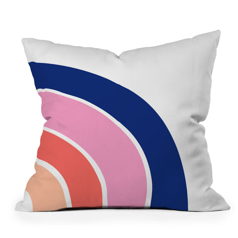 Little Arrow Design Co unicorn dreams rainbow in pink and blue Outdoor Throw Pillow