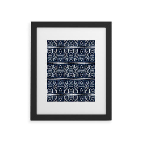 Little Arrow Design Co vintage moroccan on blue Framed Art Print