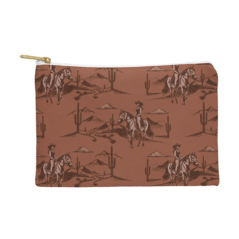 Little Arrow Design Co western cowgirl toile in rust Pouch