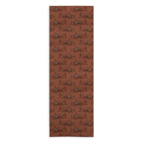 Little Arrow Design Co western cowgirl toile in rust Yoga Towel