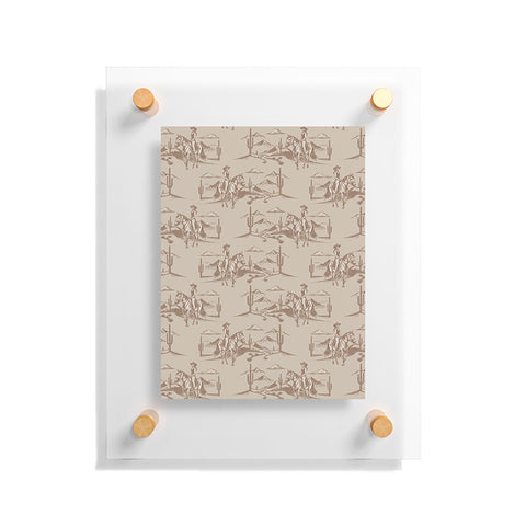 Little Arrow Design Co western cowgirl toile in tan Floating Acrylic Print