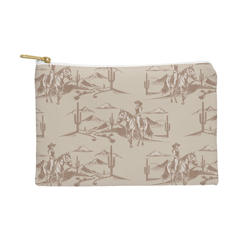 Little Arrow Design Co western cowgirl toile in tan Pouch