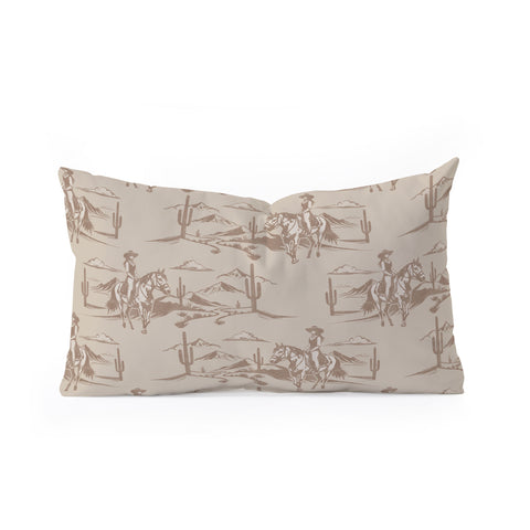 Little Arrow Design Co western cowgirl toile in tan Oblong Throw Pillow