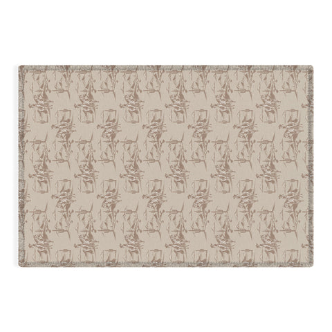 Little Arrow Design Co western cowgirl toile in tan Outdoor Rug