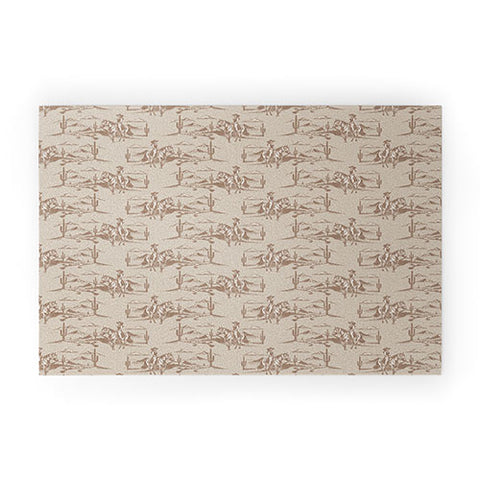 Little Arrow Design Co western cowgirl toile in tan Welcome Mat