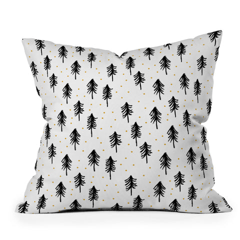 Little Arrow Design Co winter pines Outdoor Throw Pillow