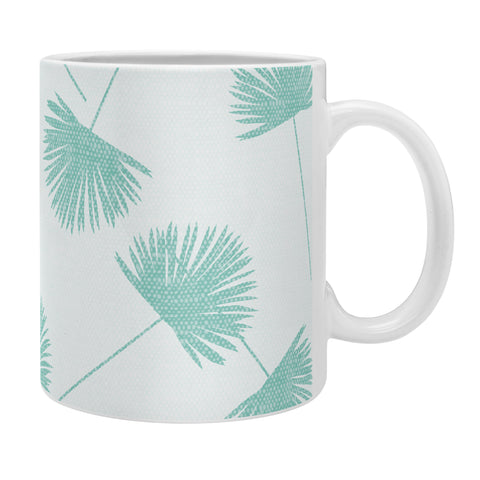 Little Arrow Design Co Woven Fan Palm in Teal Coffee Mug