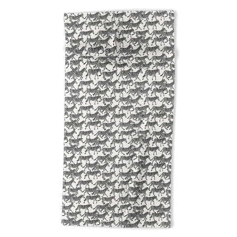 Little Arrow Design Co zebras black and white Beach Towel