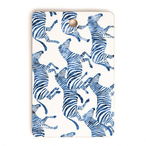 Little Arrow Design Co zebras in blue Cutting Board Rectangle