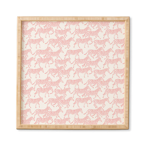 Little Arrow Design Co zebras in pink Framed Wall Art