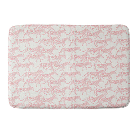 Little Arrow Design Co zebras in pink Memory Foam Bath Mat