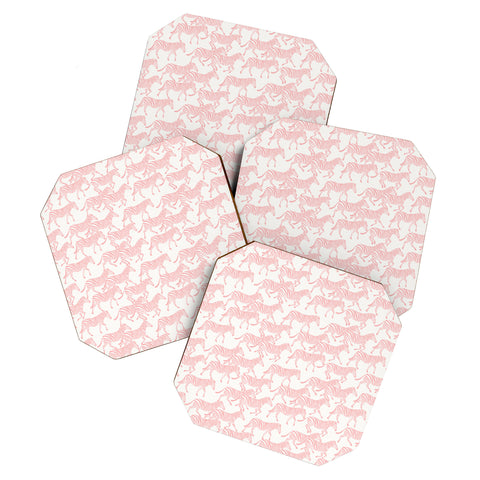 Little Arrow Design Co zebras in pink Coaster Set