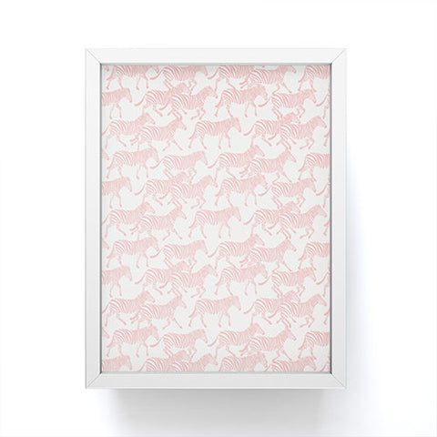 Little Arrow Design Co zebras in pink Framed Mini Art Print