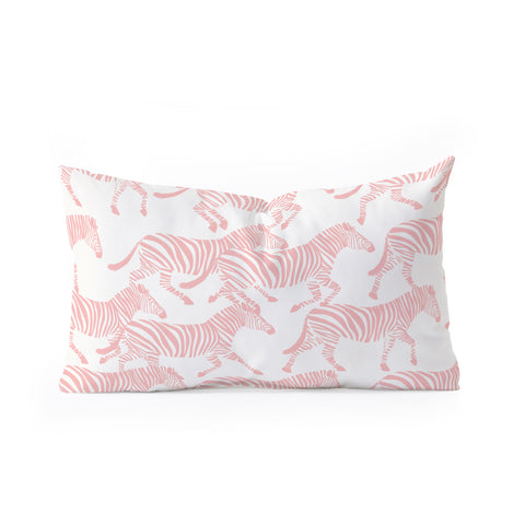 Little Arrow Design Co zebras in pink Oblong Throw Pillow