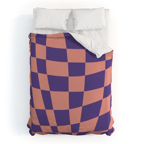 Little Dean Checkered pink and purple Duvet Cover