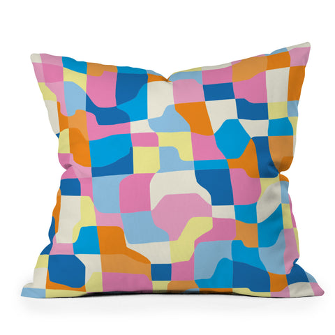 Little Dean Colorful checkered mosaic Outdoor Throw Pillow