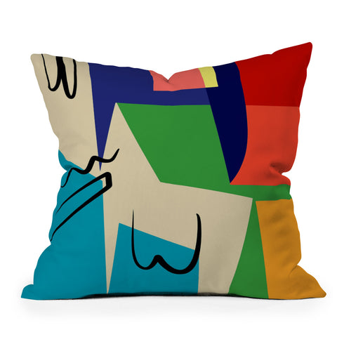 Little Dean Multicolor abstract geometric Outdoor Throw Pillow