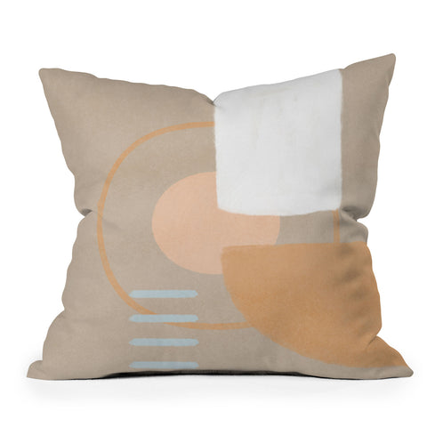Lola Terracota Simple shapes boho minimalist Outdoor Throw Pillow