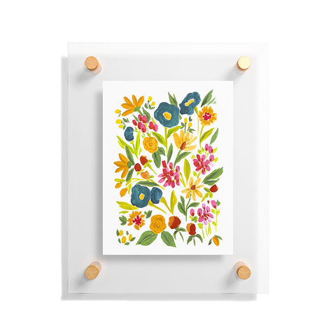 LouBruzzoni Artsy colorful wildflowers Floating Acrylic Print