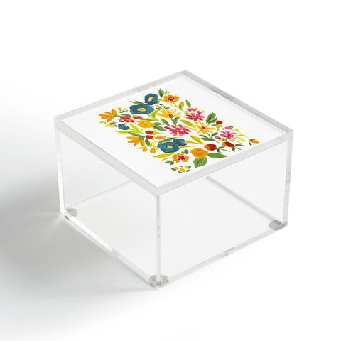LouBruzzoni Artsy colorful wildflowers Acrylic Box
