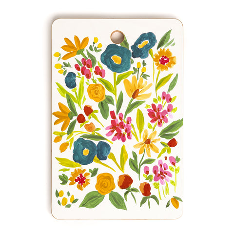 LouBruzzoni Artsy colorful wildflowers Cutting Board Rectangle
