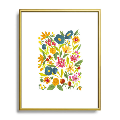 LouBruzzoni Artsy colorful wildflowers Metal Framed Art Print