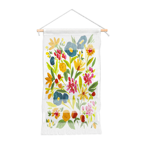 LouBruzzoni Artsy colorful wildflowers Wall Hanging Portrait
