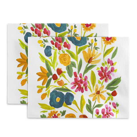 LouBruzzoni Artsy colorful wildflowers Placemat