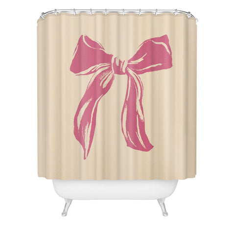 LouBruzzoni Big Pink Ribbon Shower Curtain