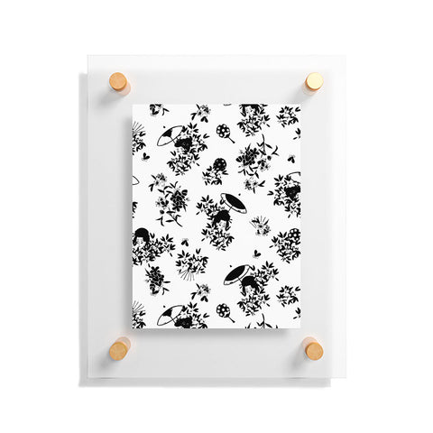 LouBruzzoni Black and white oriental pattern Floating Acrylic Print